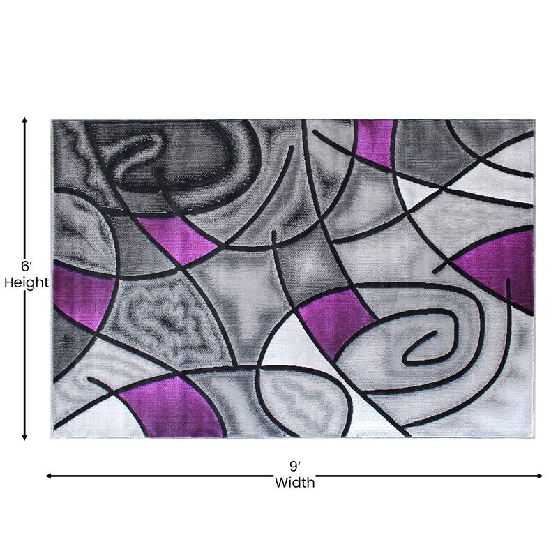Modern Olefin Accent Area Rug - Abstract Pattern