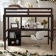 preview thumbnail 2 of 13, Full size Loft Bed with Desk, Writing Board and Drawers Cabinet, Espresso