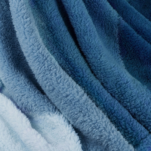 Sherpa Fleece Ombre Throw Blanket Sea Blue On Sale Bed Bath