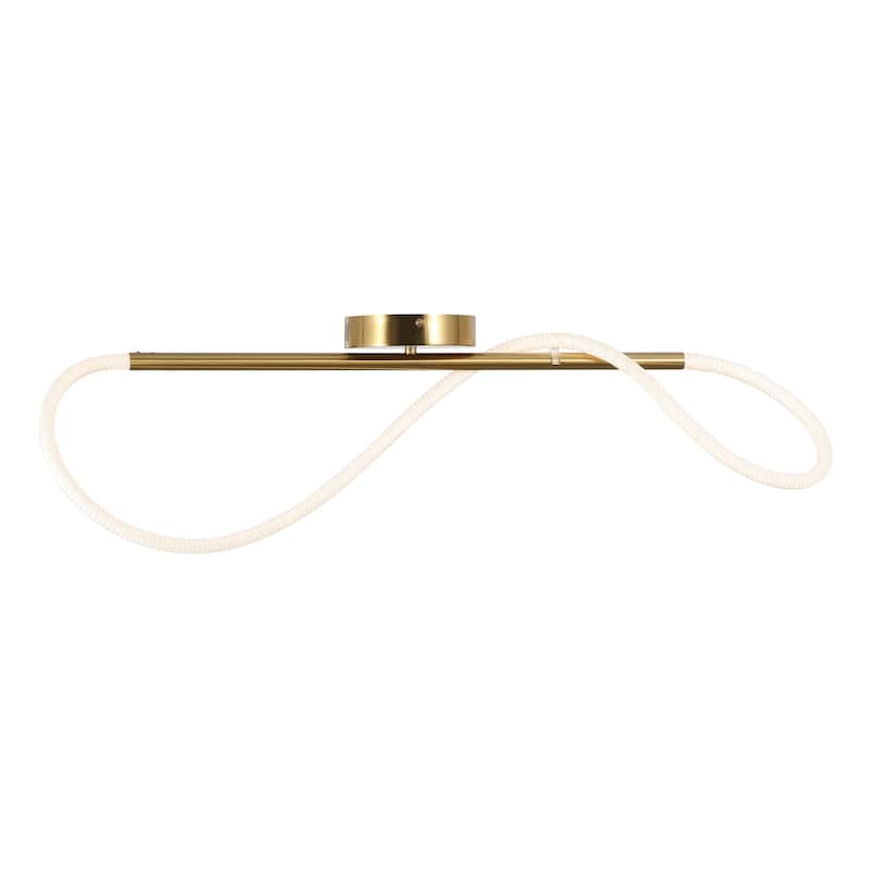 Lisette Contemporary Minimalist 360 Adjustable Silicone Neon Rope Dimmable Linear Integrated LED Flush Mount, by JONATHAN Y