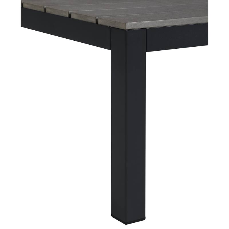 Vermont 4-Piece Aluminum Conversation Set with Slatted Faux Wood Top