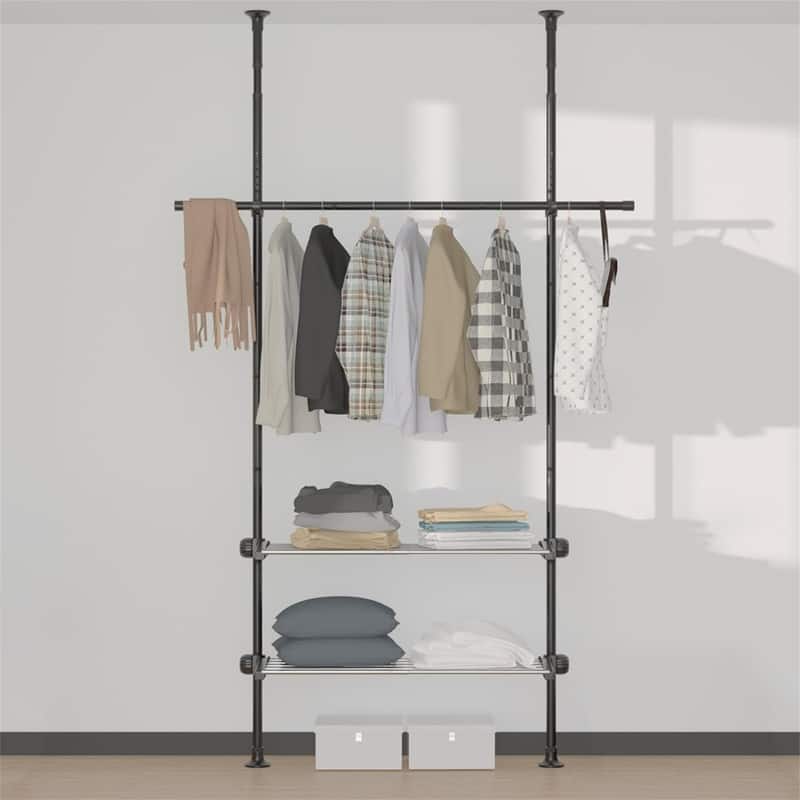 Adjustable Free Standing Closet Organizers - 9.8"D x 28"W x 125"H