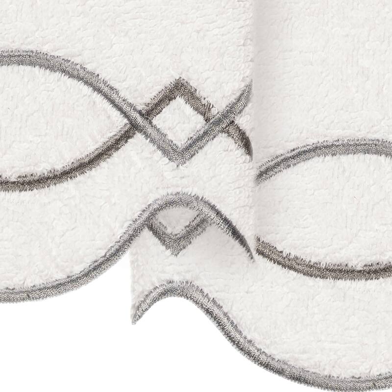 Authentic Hotel and Spa 100% Turkish Cotton DIAMOND CHAIN Scallop Embellished Towel Collection