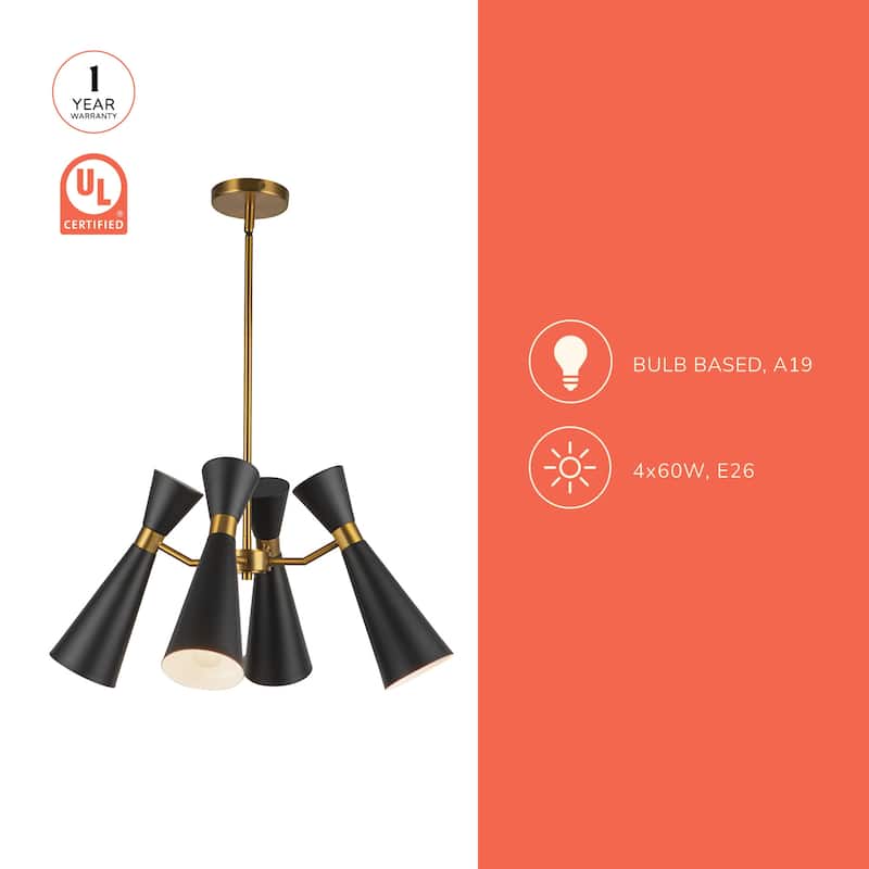 Alora Lighting CH574424 Blake 4 Light 24" Wide Chandelier