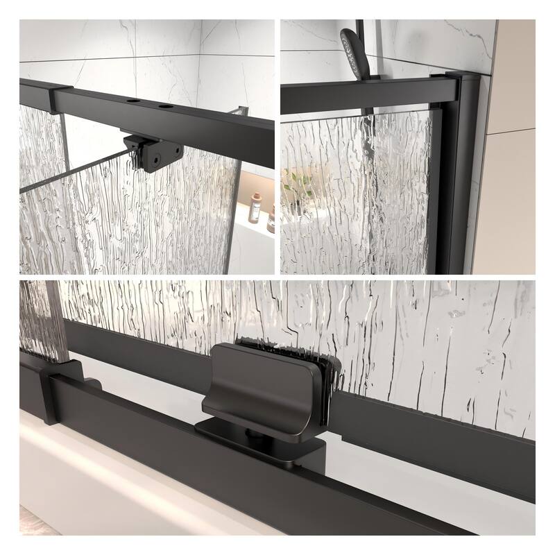 Modland 38-42"x71'' Adjustable Pivot Shower Door - Auto-Lift Hinge, Magnetic Seal, 5 Finishes for Uneven Walls - 42''x 71''