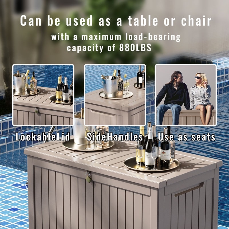 Outdoor Patio Storage Resin Lockable Deck Box - Picture 48 of 100