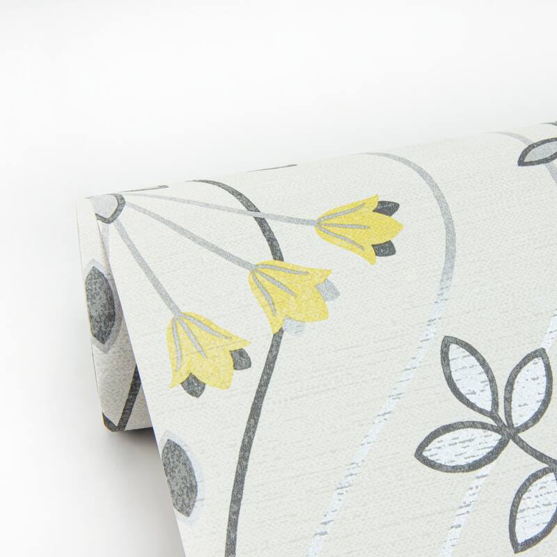 A-Street Prints Dard Grey Tulip Ogee Wallpaper