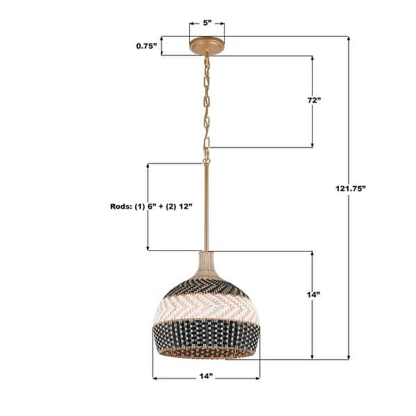 Crystorama Lighting Group ZAN-9003 Zanzibar 3 Light 14" Wide Pendant