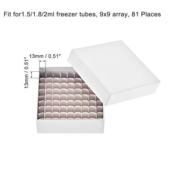 Freezer Tube Box 81 Places Cardboard for 1.5/1.8/2ml Microcentrifuge
