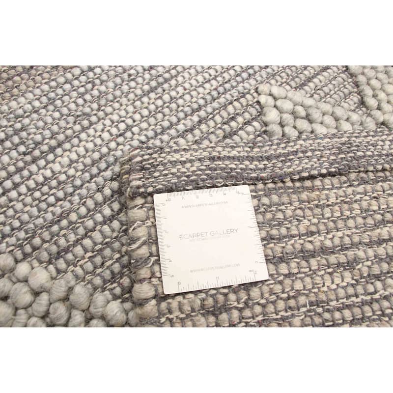 ECARPETGALLERY Braid weave Sienna Khaki Wool Rug - 6'1 x 9'0