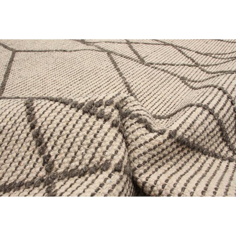 ECARPETGALLERY Braid weave Sienna Cream Wool Rug - 5'0 x 7'10