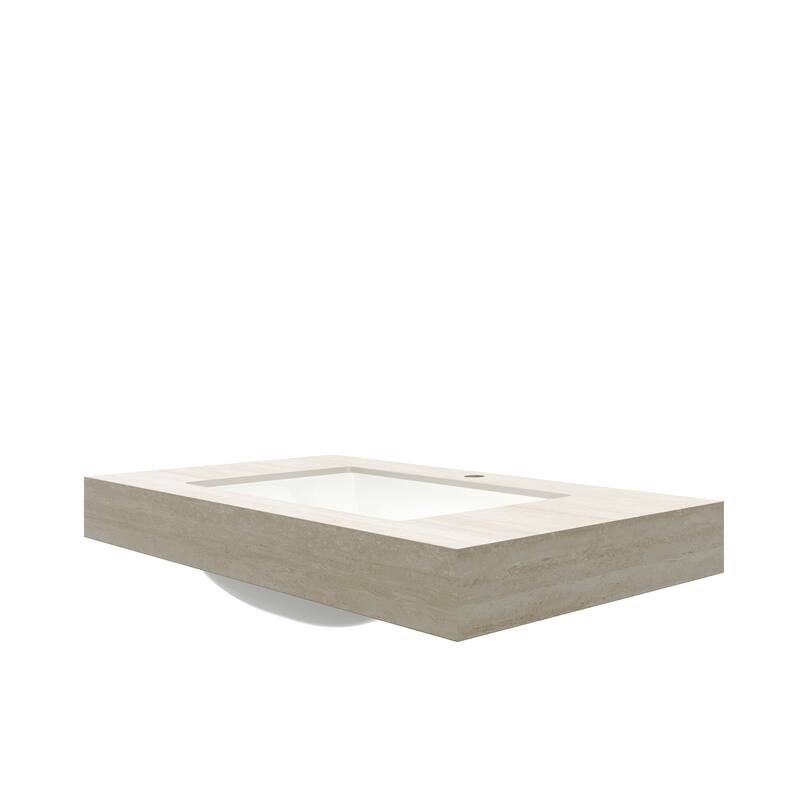 36" Roma Travertine-Pattern Countertop with Basin, NO Cabinet, NO Faucet and Sink Cover