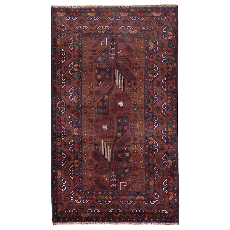 ECARPETGALLERY Hand-knotted Teimani Brown Wool Rug - 3'9 x 6'6