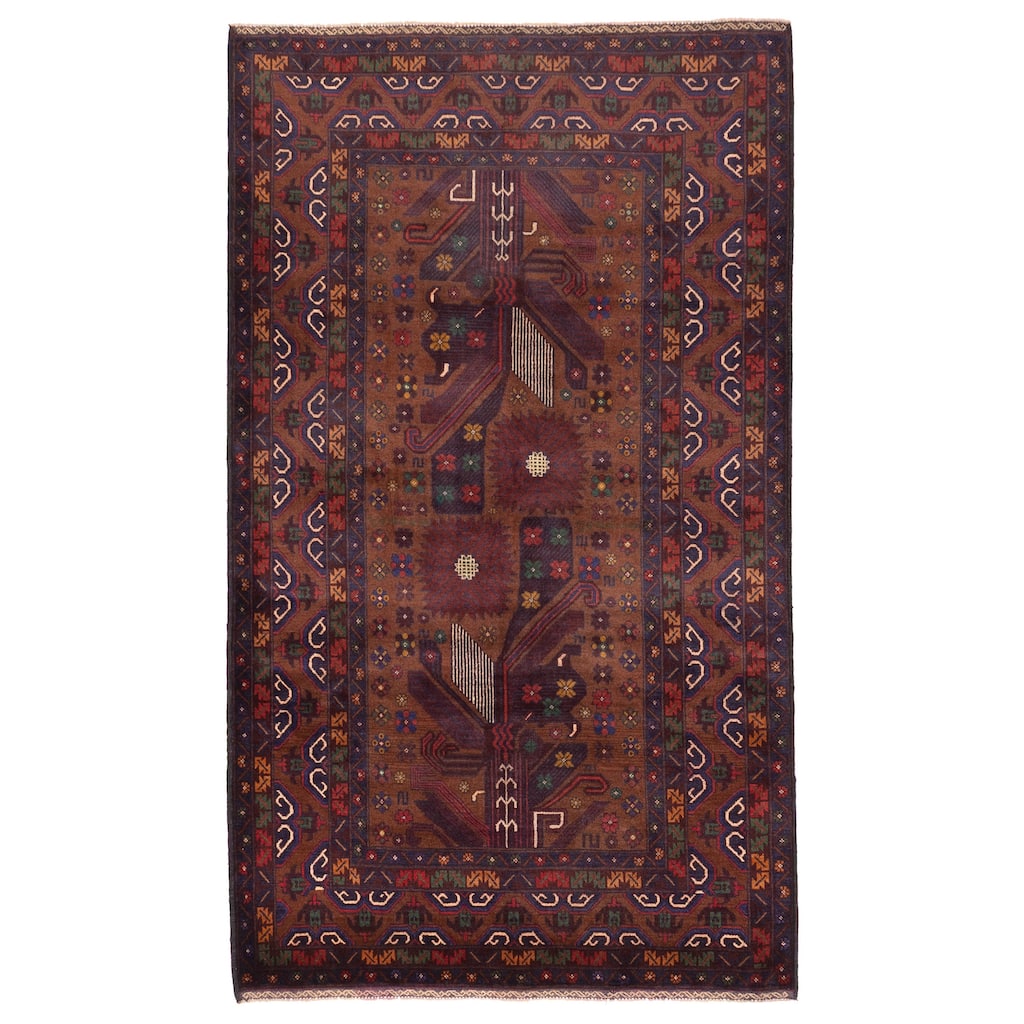 ECARPETGALLERY Hand-knotted Teimani Brown Wool Rug - 3'9 x 6'6