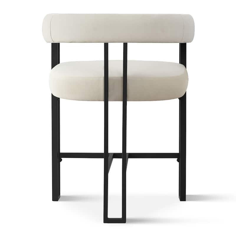 24" Seat Height Upholstered Velvet Solid back Counter Stool (Set of 4)