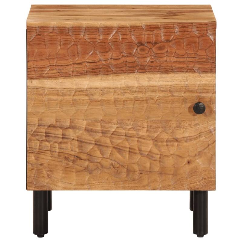 vidaXL Bedside Cabinet Accent Table Living Room Furniture Solid Wood Acacia - 13.0 x 15.7 x 18.1 in