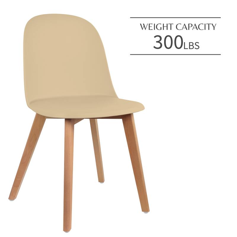 Set of 2 Modern Plastic Side Chairs with Wire Chrome Legs Ergonomic Dining Chairs for Kitchen, Dining Room, Office & Living Room