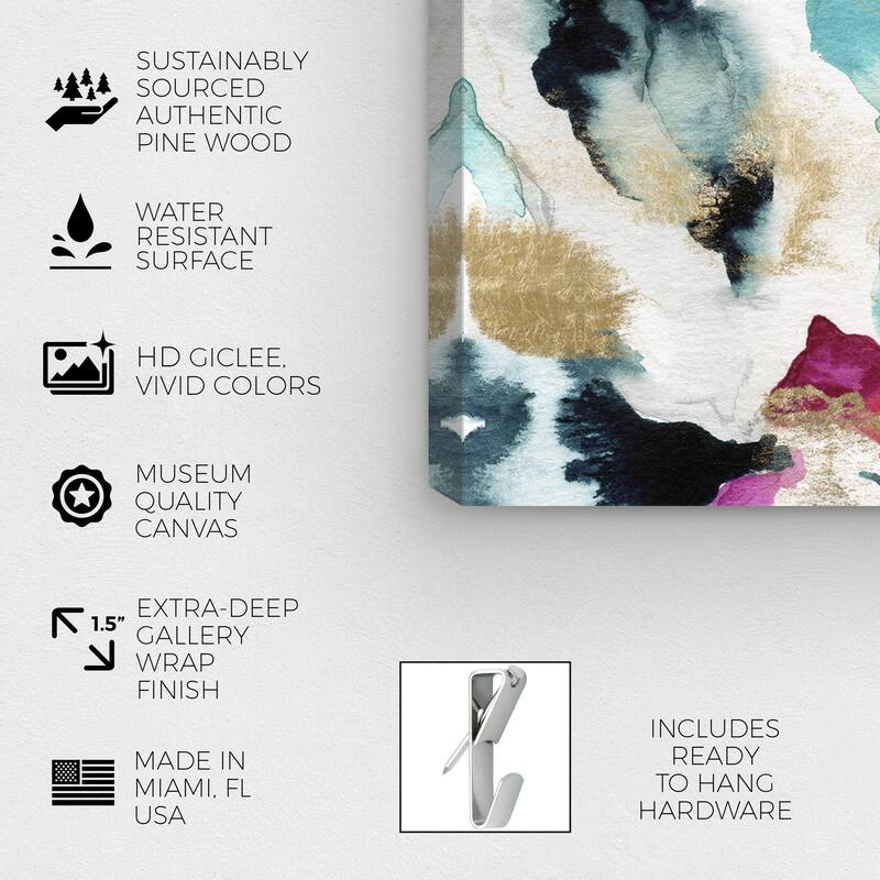 Wynwood Studio Canvas Abstract Summer Dreams Pink and Metallic Gold Modern & Contemporary Wall Art Canvas Print