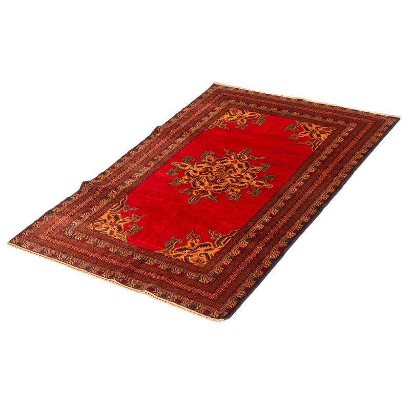Teimani Red Rug 3'11" x 6'2" - 3'11 x 6'2