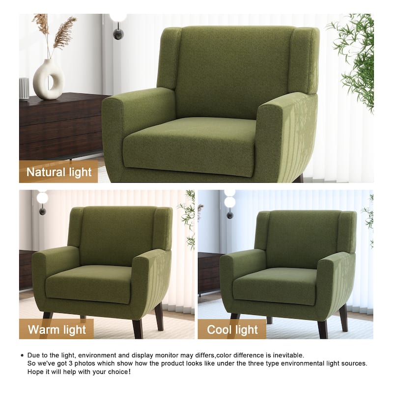 Modern Upholstered Linen Armchair Accent Chair