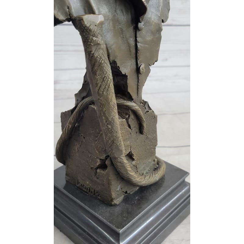 Buffalo Bill Bronze Metal Bust Statue Sculpture Western Signed Original 13 Inches X 6 Inches