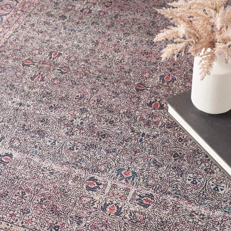 Brilliance Machine Washable Vintage Oriental Medallion Area Rug