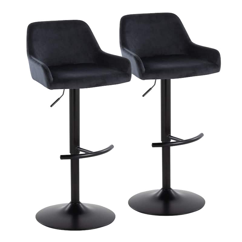 Silver Orchid Galotti Adjustable Bar Stool with Rounded T Footrest (Set of 2)