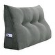 preview thumbnail 44 of 49, Kids Decorative & Throw Pillow Button Tufted Wedge Cushion Multipurpose Grey