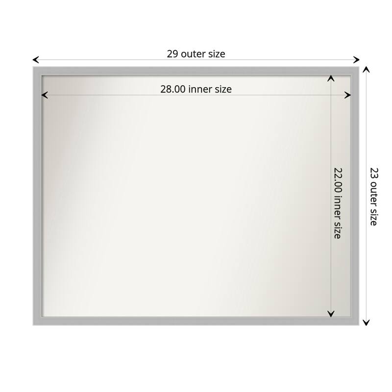 Non-Beveled Bathroom Wall Mirror - Hera Chrome Frame - 29 x 23 in - Hera Chrome