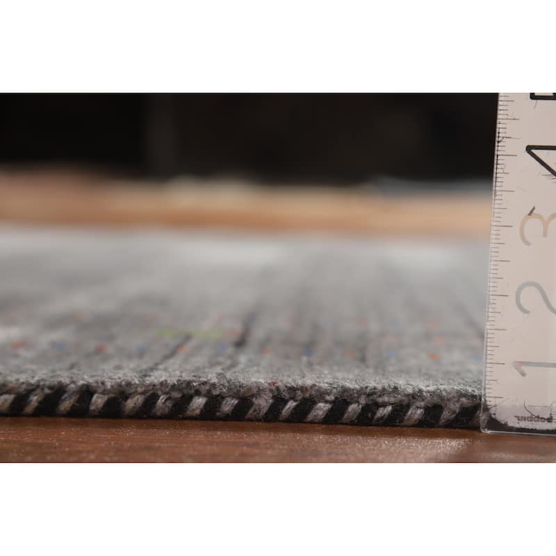 Hand Knotted Oriental 100% Wool Carpet Tribal Tribal Greys & Charcoal Gabbeh Area Rug - 5' 9'' X 4' 1''