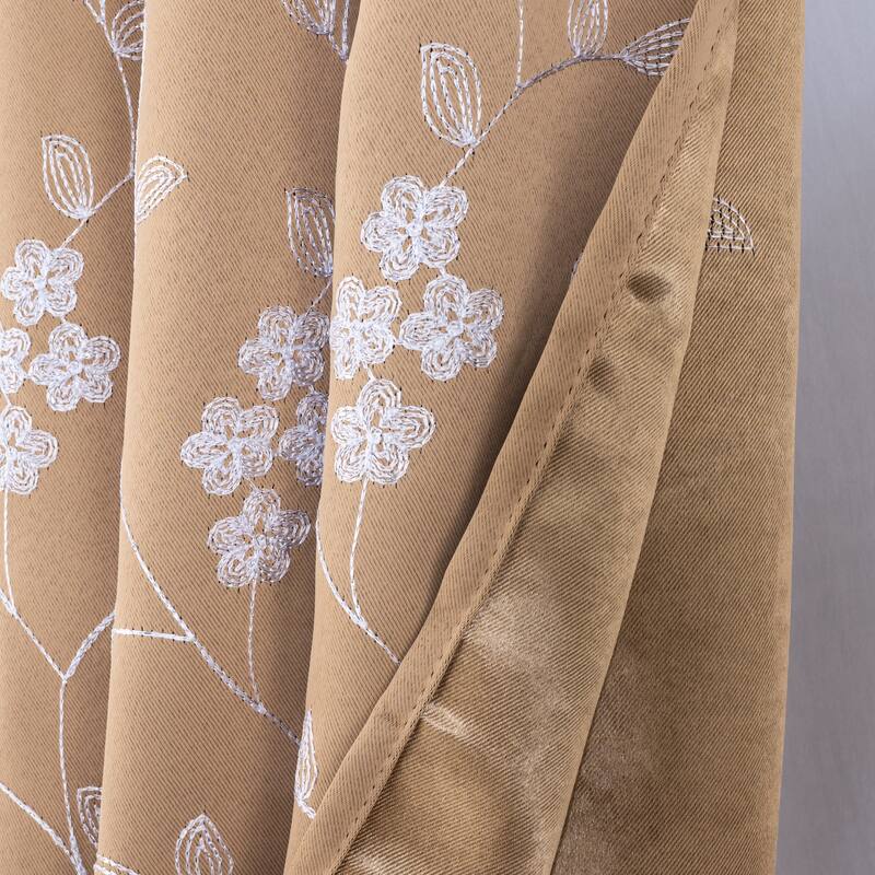 Lilian Embroidered Privacy Window Curtain Panel 84" or 95"