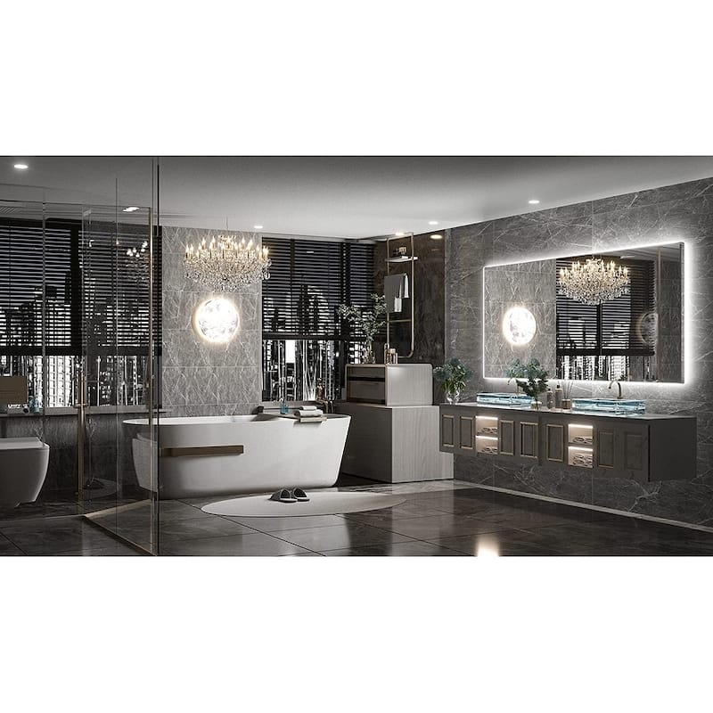 Keonjinn LED Backlit Bathroom Vanity Mirror Anti-Fog Dimmable Lighted CRI90 High Definition(Horizontally/Vertically)