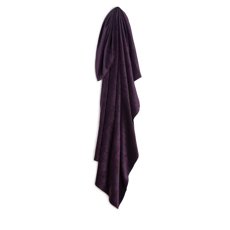Padma Velvet Throw-Style Bed Scarf - Full - Aubergine