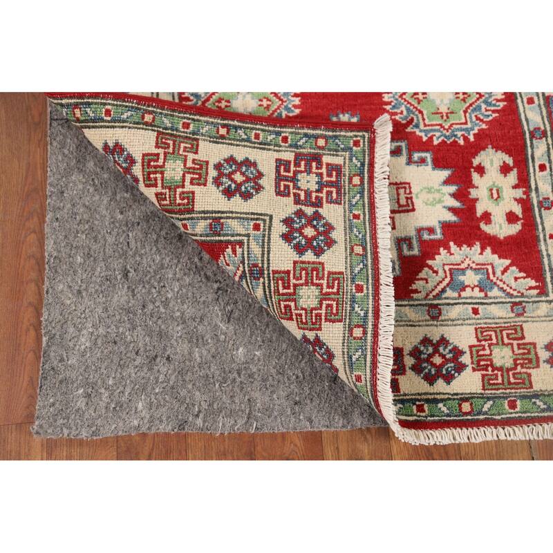 Geometric Kazak Runner Rug Handmade Oriental Wool Carpet - 2'9" x 9'8"