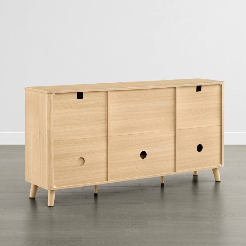 Spruce & Spring 62-Inch Sideboard Cabinet Modern Buffet Cabinet with Storage