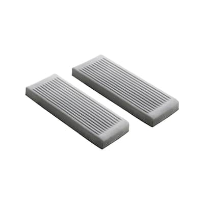 Grey PU Sponge 2-Piece Mop Head Replacement with Hook and Loop Attachment - 10.9×3.74×1.18 inch