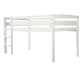 preview thumbnail 5 of 5, White Twin Size Wood Low Loft Bed with Ladder and Fence for Kids, Boys and Girls