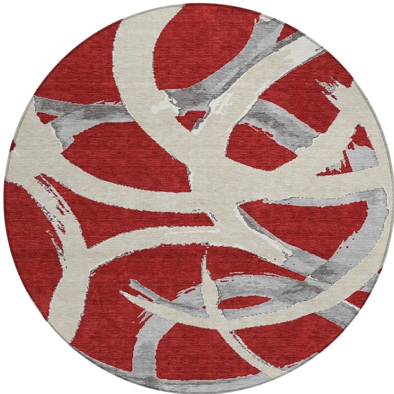 HomeRoots Abstract Transitional Rectangle Outdoor Rug