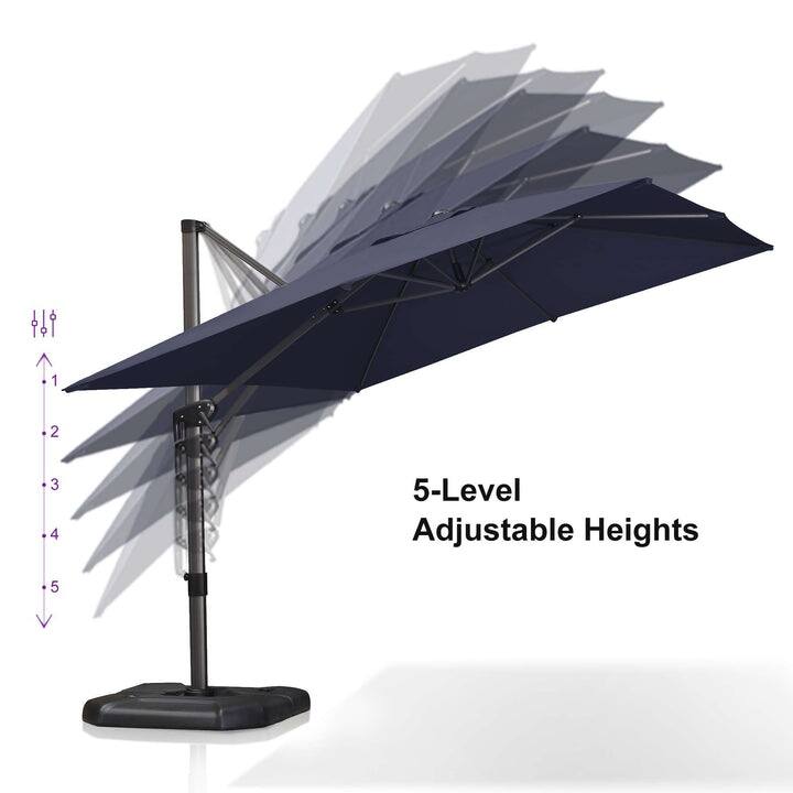 PURPLE LEAF 9 x 11.5 ft 360 Degree Rotation Patio Umbrella With Base