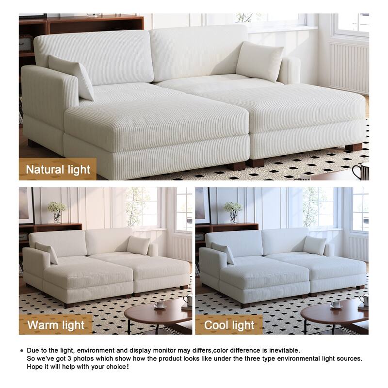 88" Convertible Larger Couch Modular Sectional Sofa Set