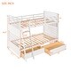 preview thumbnail 18 of 25, Twin Over Twin Wood Bunk Bed with Drawers, Safety Guardrails, Convertible to Two Beds