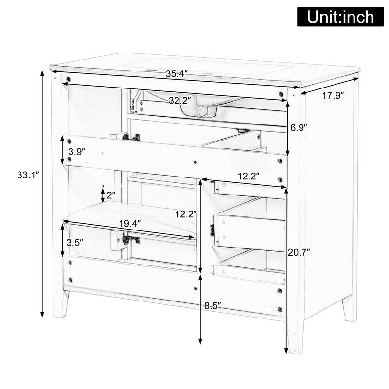 GDFStudio - Adrian Montgomery Modern Freestanding Bathroom Vanity
