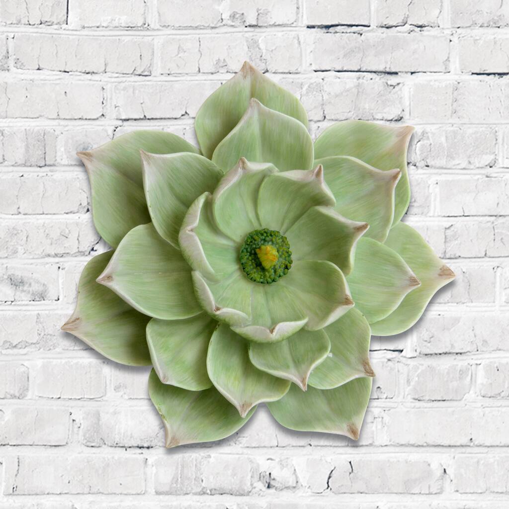 Exhart Green Succulent Wall Art, 11 Inch