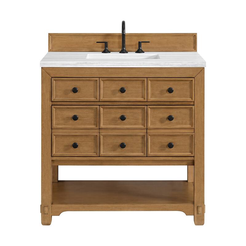 James Martin Vanities 505-V36-3AF Malibu 36" Free Standing Single - Amber Birch - Wood Finish