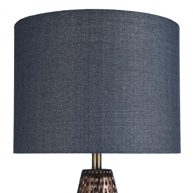 StyleCraft Bedford Blue and Copper Table Lamp - Blue Shade