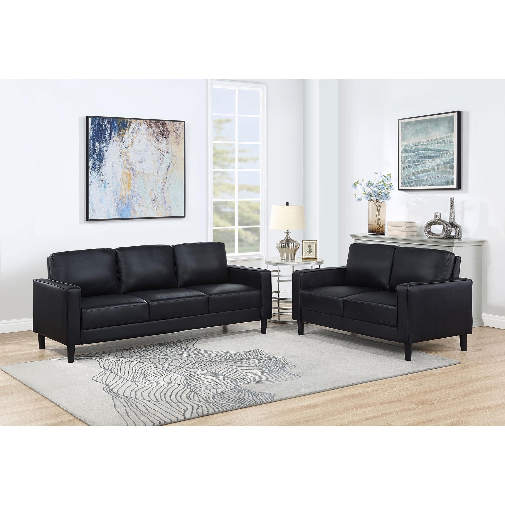 Ruth Upholstered Track Arm Sofa Set
