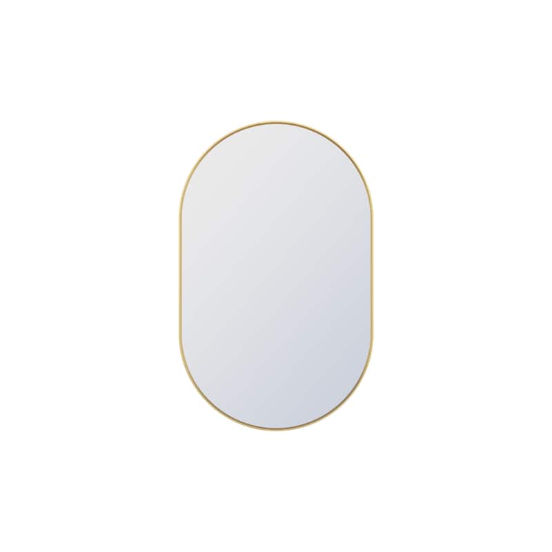 Bathroom Wall Mounted Oval Metal Framed Mirror