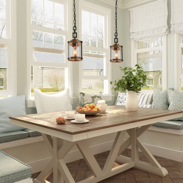 Shop Modern Farmhouse Pendants Lighting For Kitchen Island Faux Wood Hanging Ceiling Lamp W 6 X H 14 5 W 6 X H 14 5 Overstock 31424083