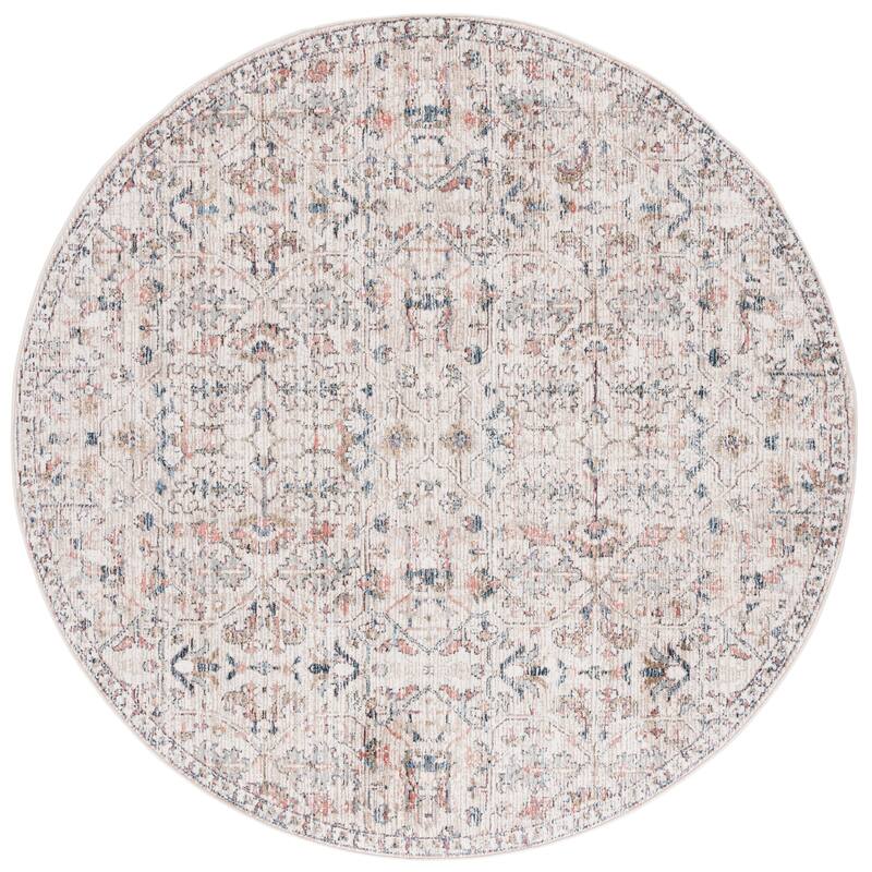 SAFAVIEH Vivaldi Arife Oriental Rug - 6'7" Round - Beige/Blue Rust