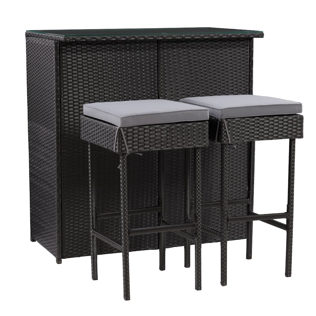 Parksville Wicker Outdoor Bar Set - 3pc